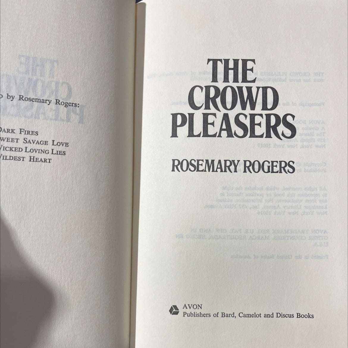 the crowd pleasers book, by rosemary rogers, 2014 Hardcover image 2