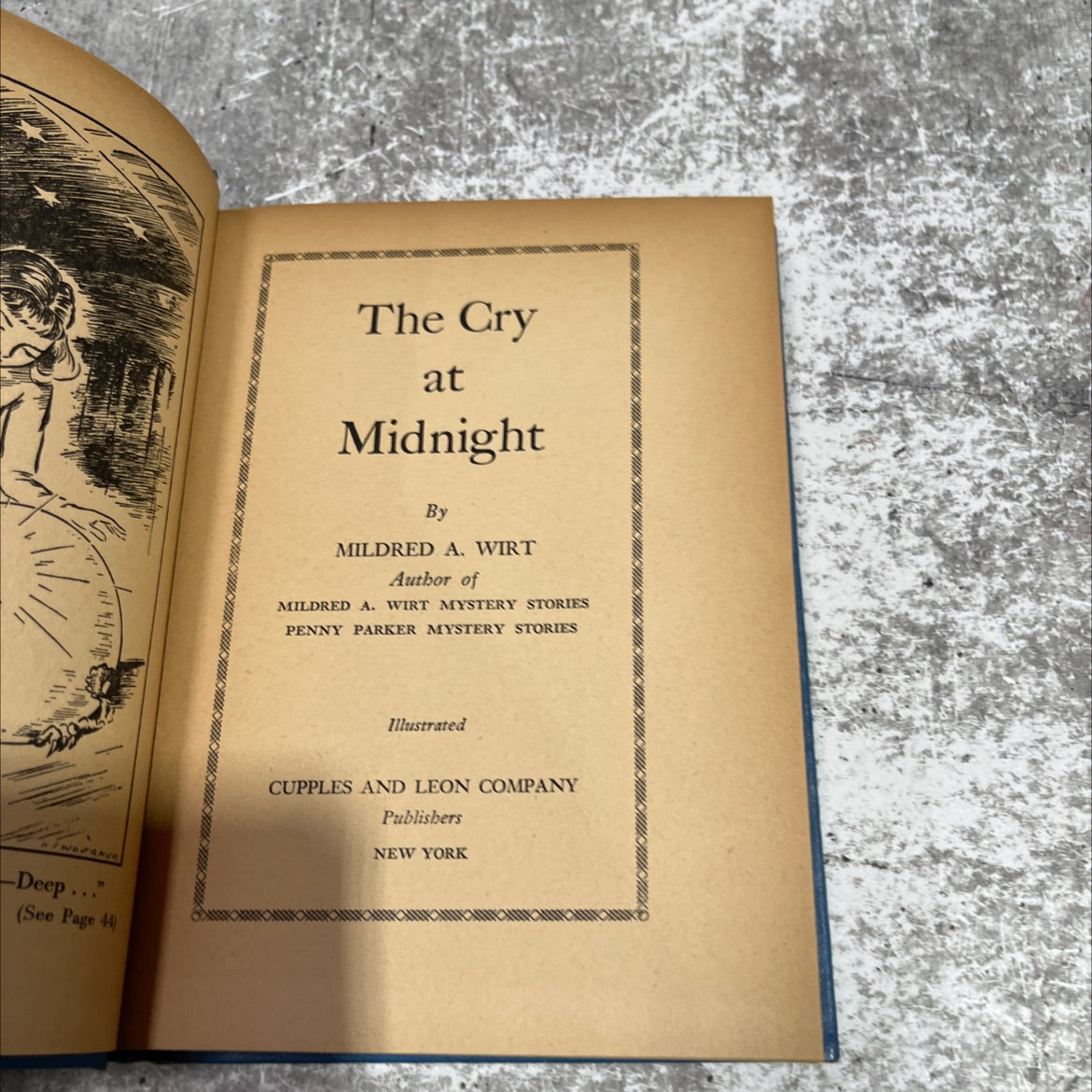 the cry at midnight book, by mildred a. wirt, 1947 Hardcover image 2