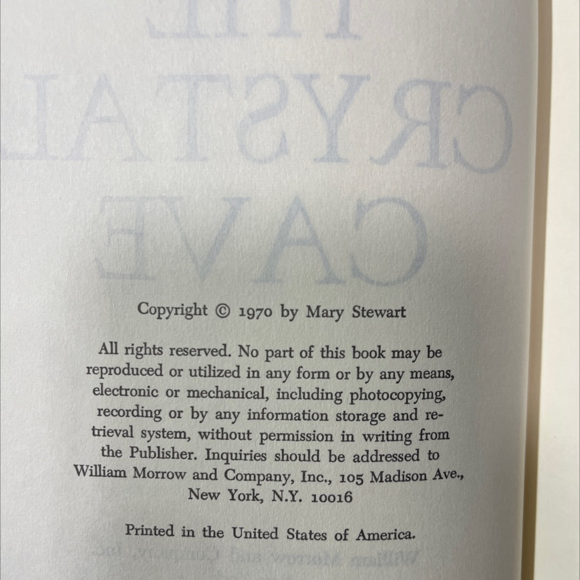 the crystal cave book, by Mary Stewart, 1970 Hardcover image 3