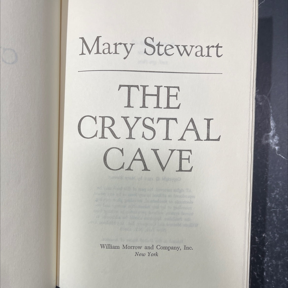 the crystal cave book, by Mary Stewart, 1970 Hardcover image 2