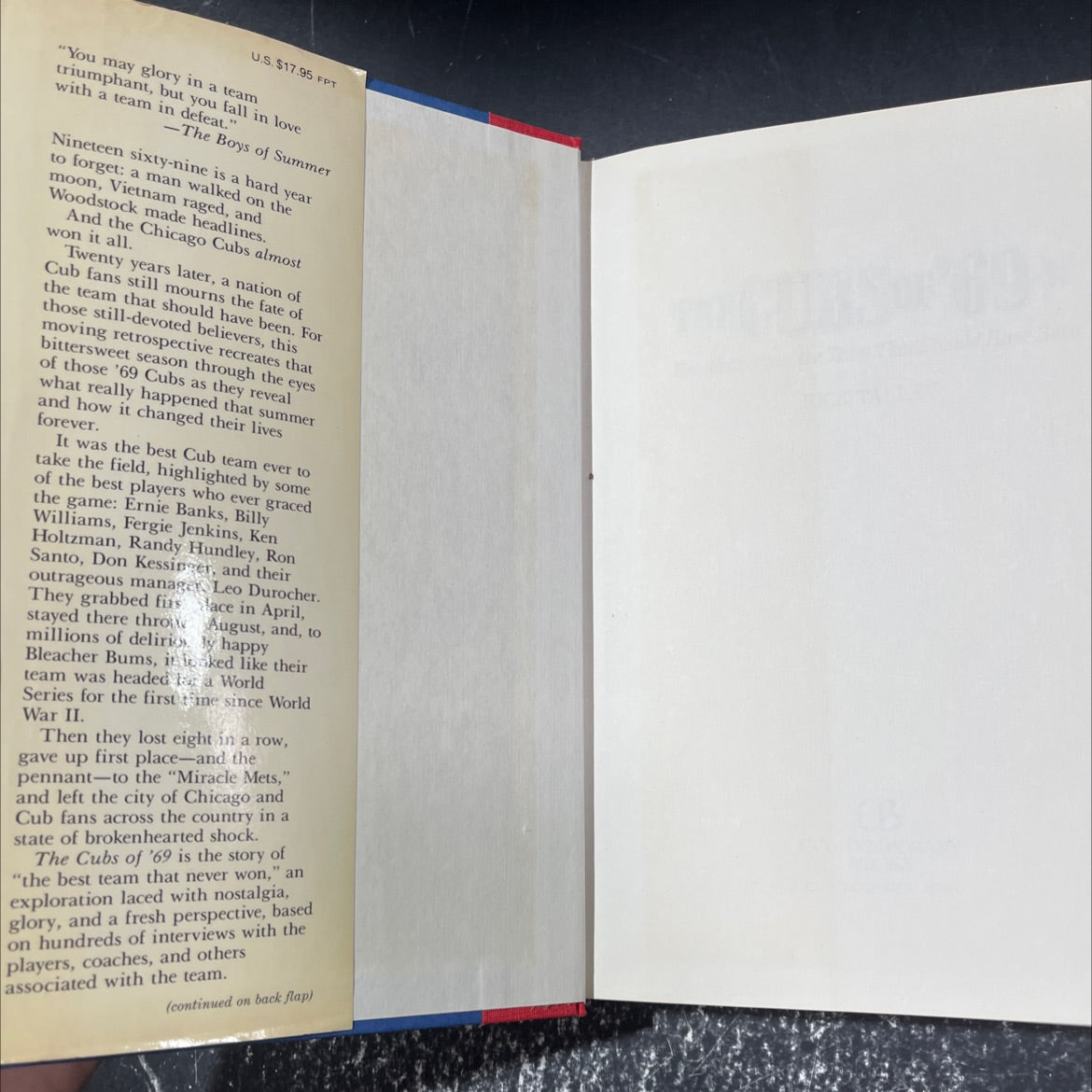 the cubs of '69 recollections of the team that should have been book, by rick talley, 1989 Hardcover image 4