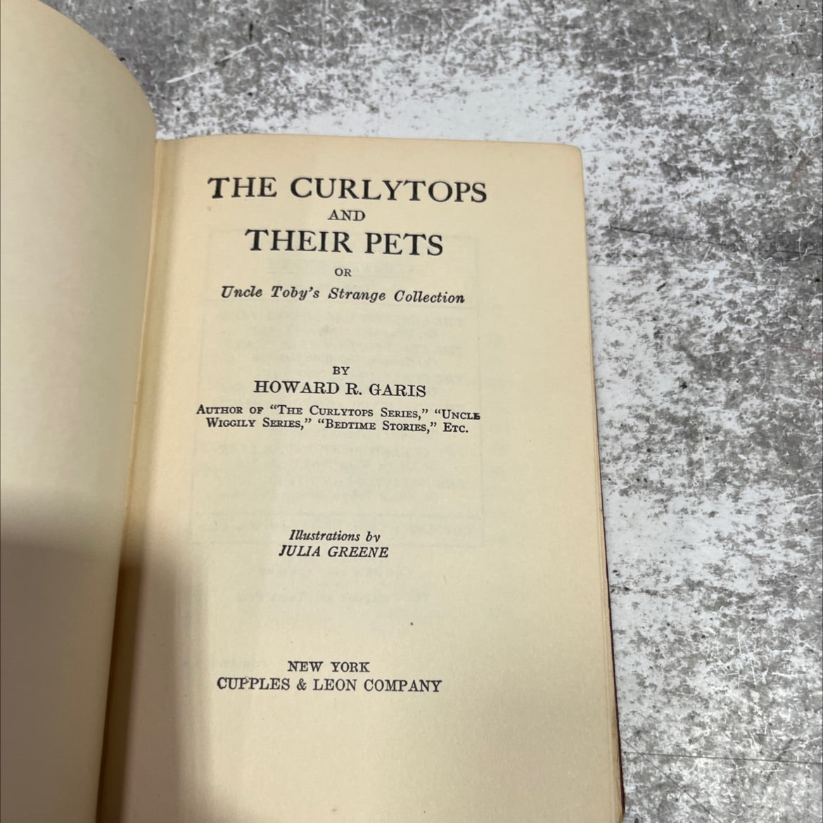 the curlytops and their pets or uncle toby's strange collection book, by howard r. garis, 1921 Hardcover image 2