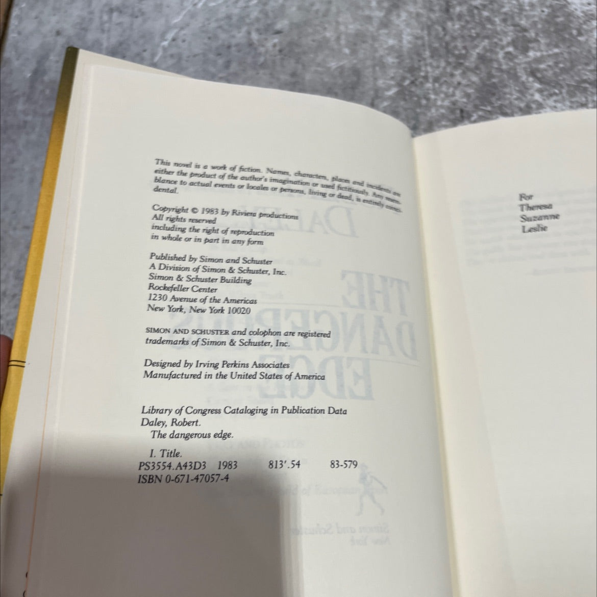 the dangerous edge book, by robert daley, 1983 Hardcover image 3