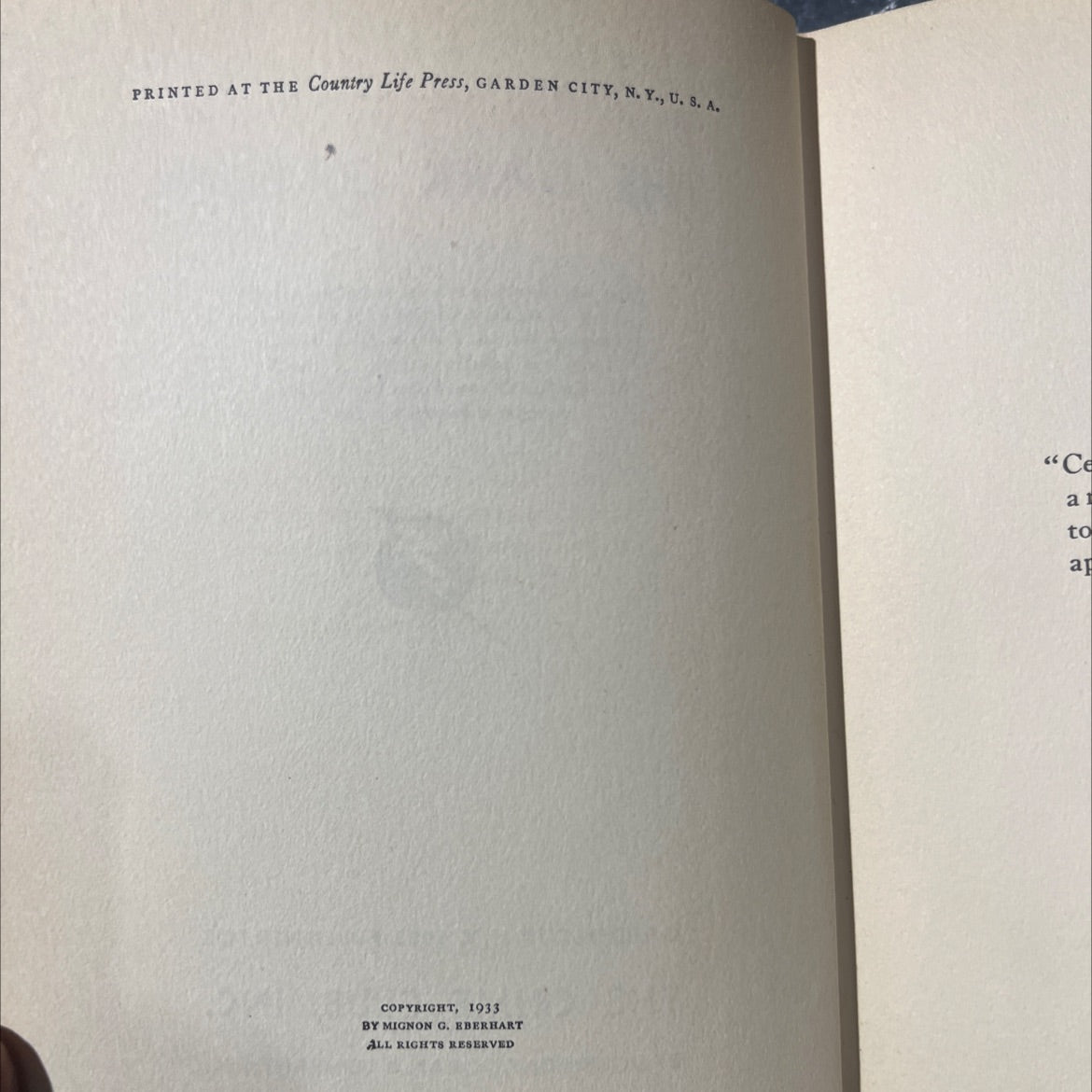 SIGNED the dark garden book, by mignon g. eberhart, 1933 Hardcover, Antique image 3