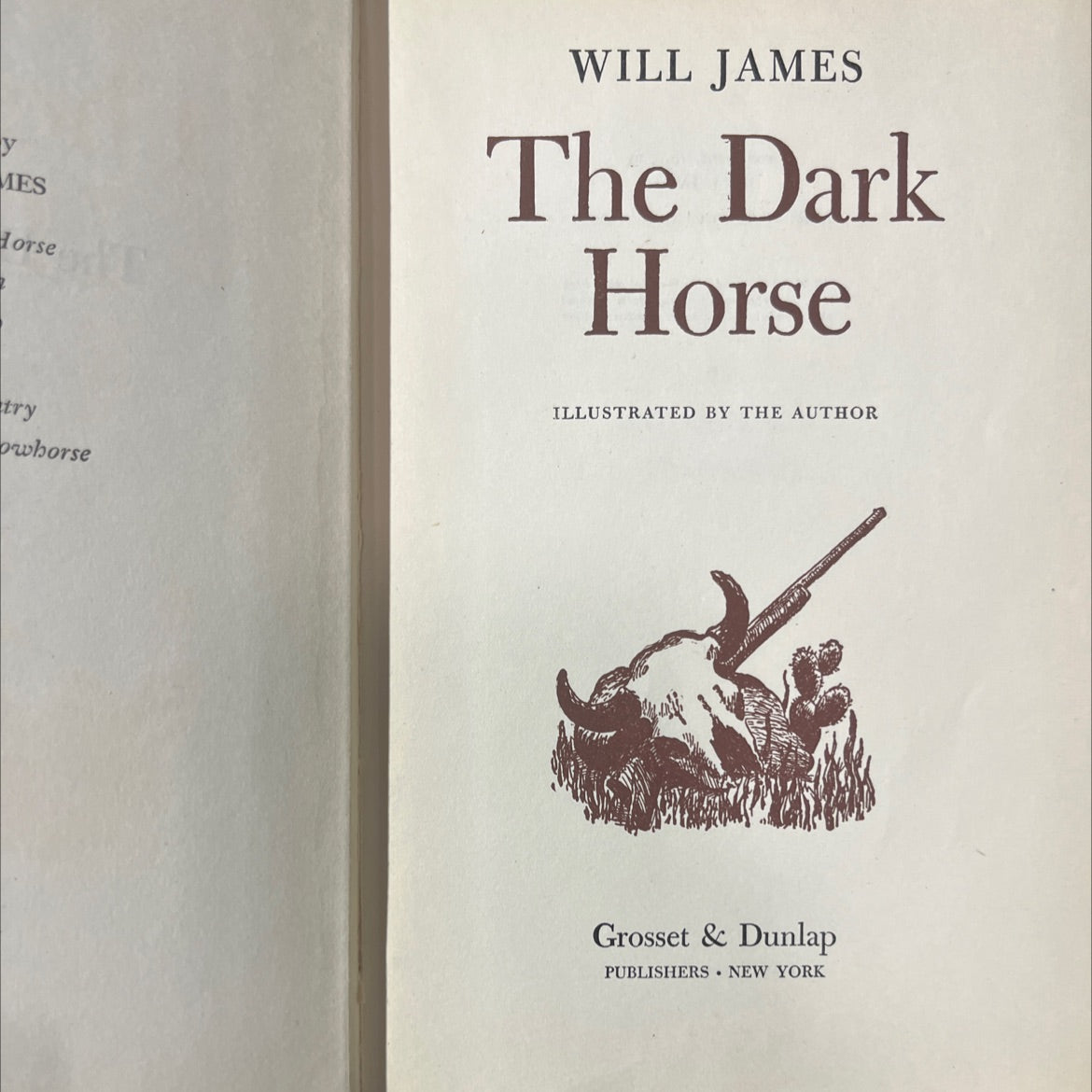 the dark horse book, by will james, 1939 Hardcover image 2