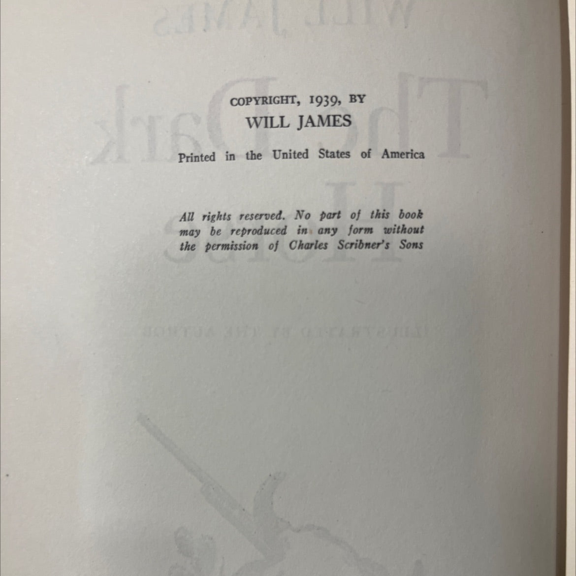 the dark horse book, by will james, 1939 Hardcover image 3