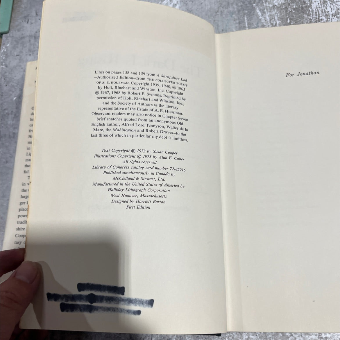 the dark is rising book, by susan cooper, 1973 Hardcover image 3