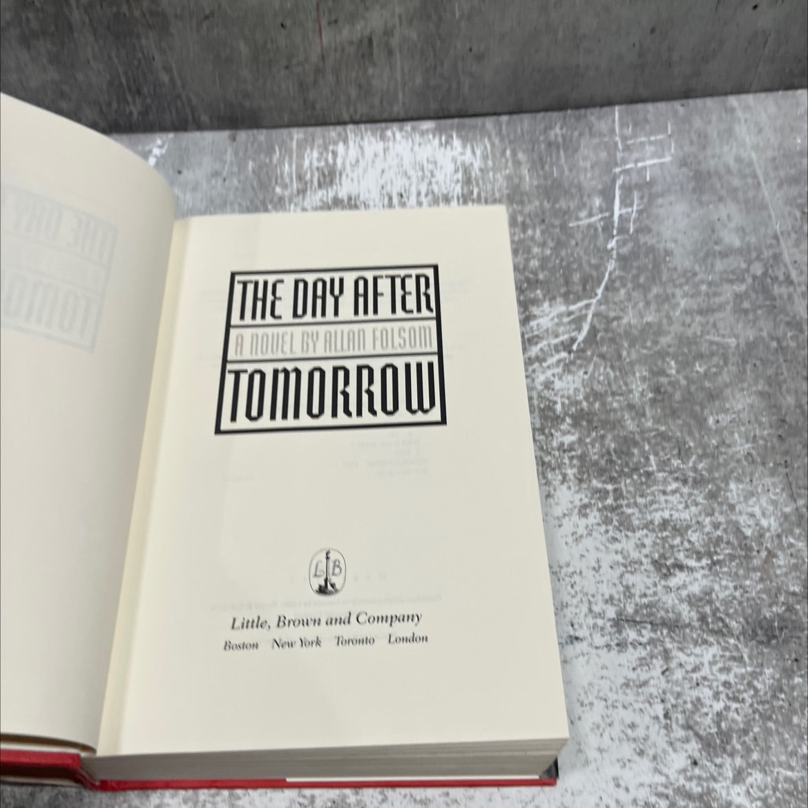 the day after tomorrow book, by allan folsom, 1994 Hardcover image 2