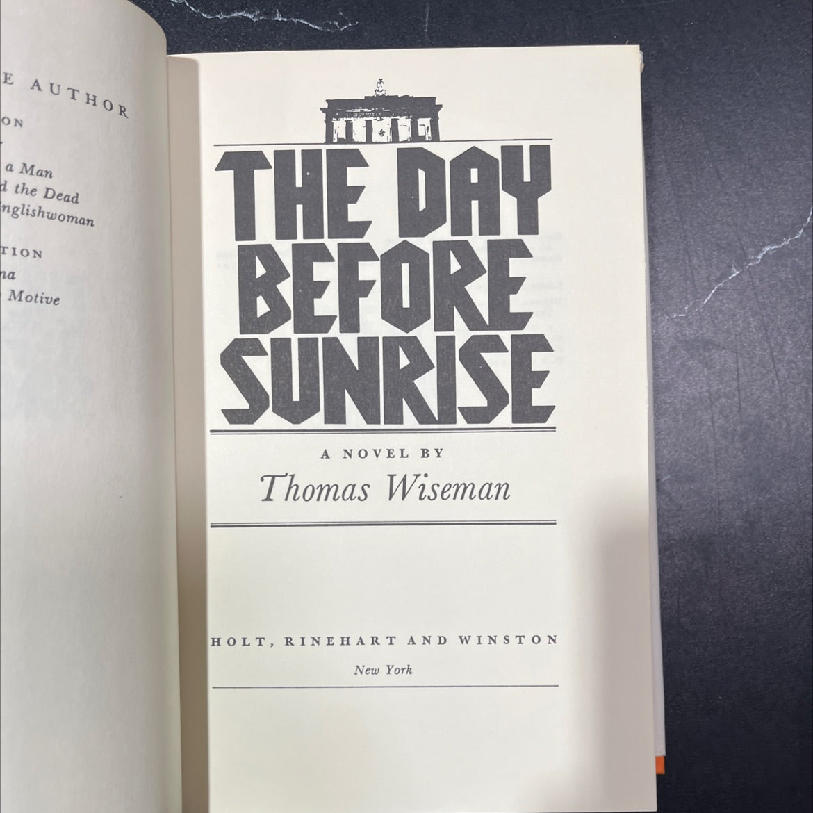 the day before sunrise book, by Thomas Wiseman, 1976 Hardcover, Vintage image 2