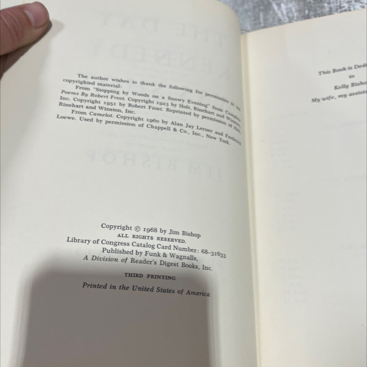 the day kennedy was shot book, by jim bishop, 1968 Hardcover image 3