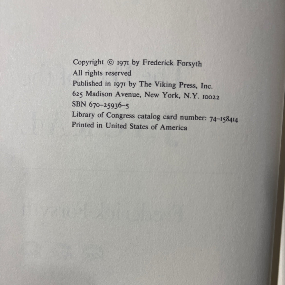 the day of the jackal book, by Frederick Forsyth, 1971 Hardcover image 3