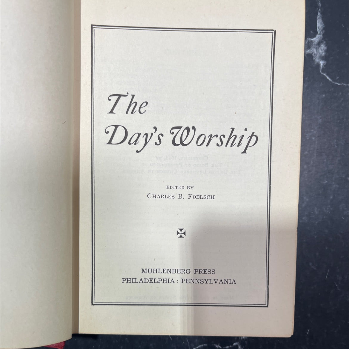 the day's worship book, by charles b. foelsch, 1933 Hardcover image 2