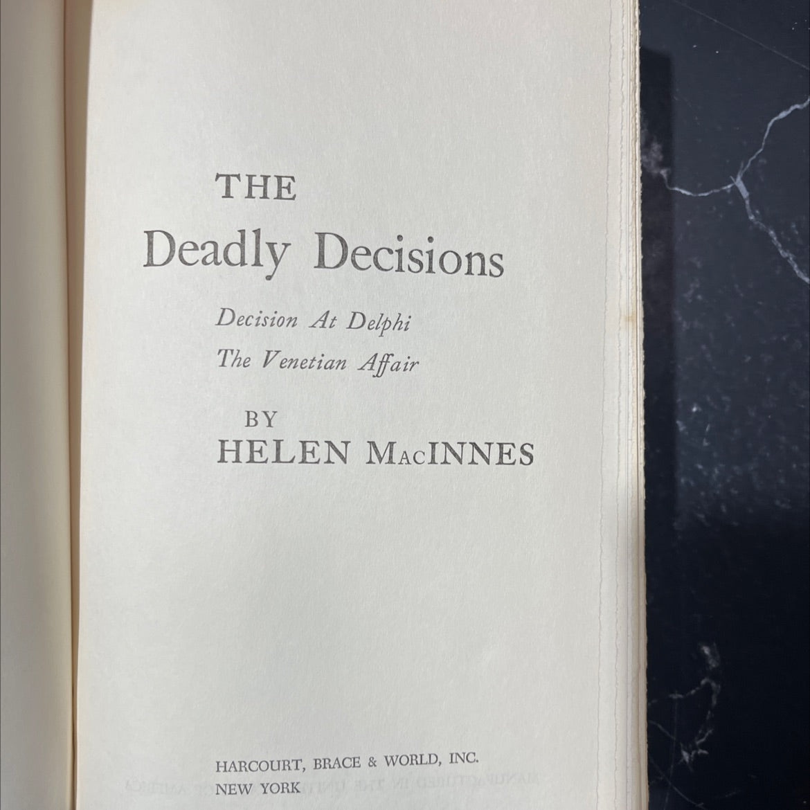 the deadly decisions decision at delphi the venetian affair book, by helen macinnes, 1960 Hardcover image 2