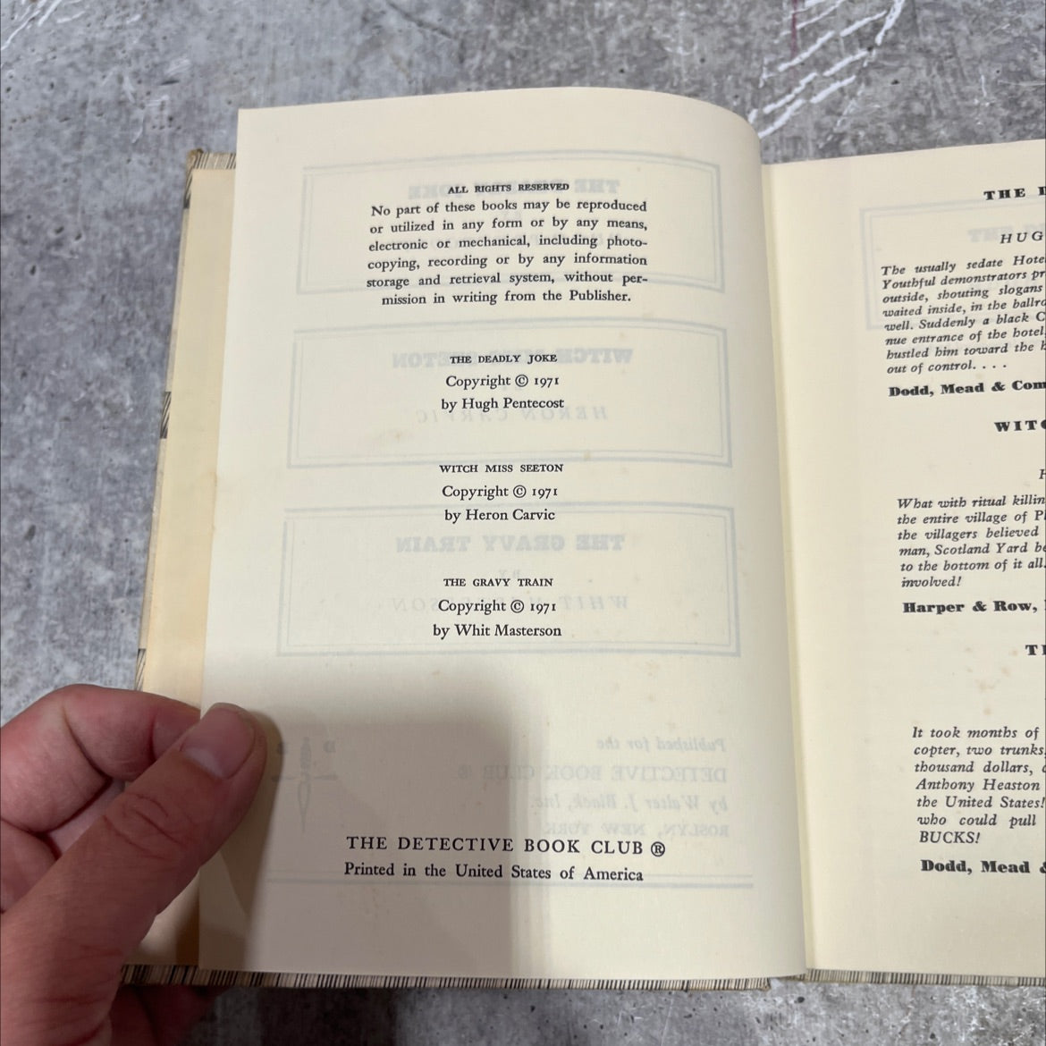 the deadly joke book, by Hugh Pentecost, 1971 Hardcover image 3