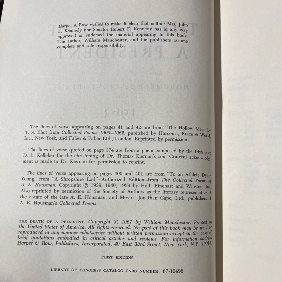 the death of a president book, by william manchester, 1967 Hardcover image 3