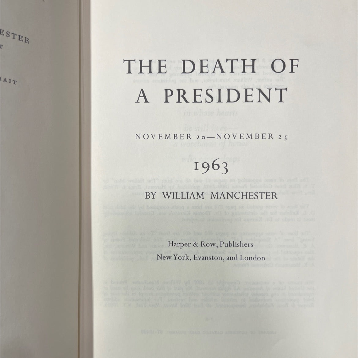 the death of a president book, by william manchester, 1967 Hardcover image 2