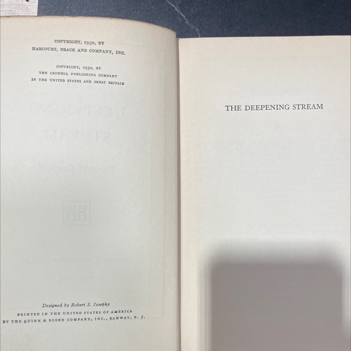 the deepening stream book, by dorothy canfield, 1930 Hardcover image 3