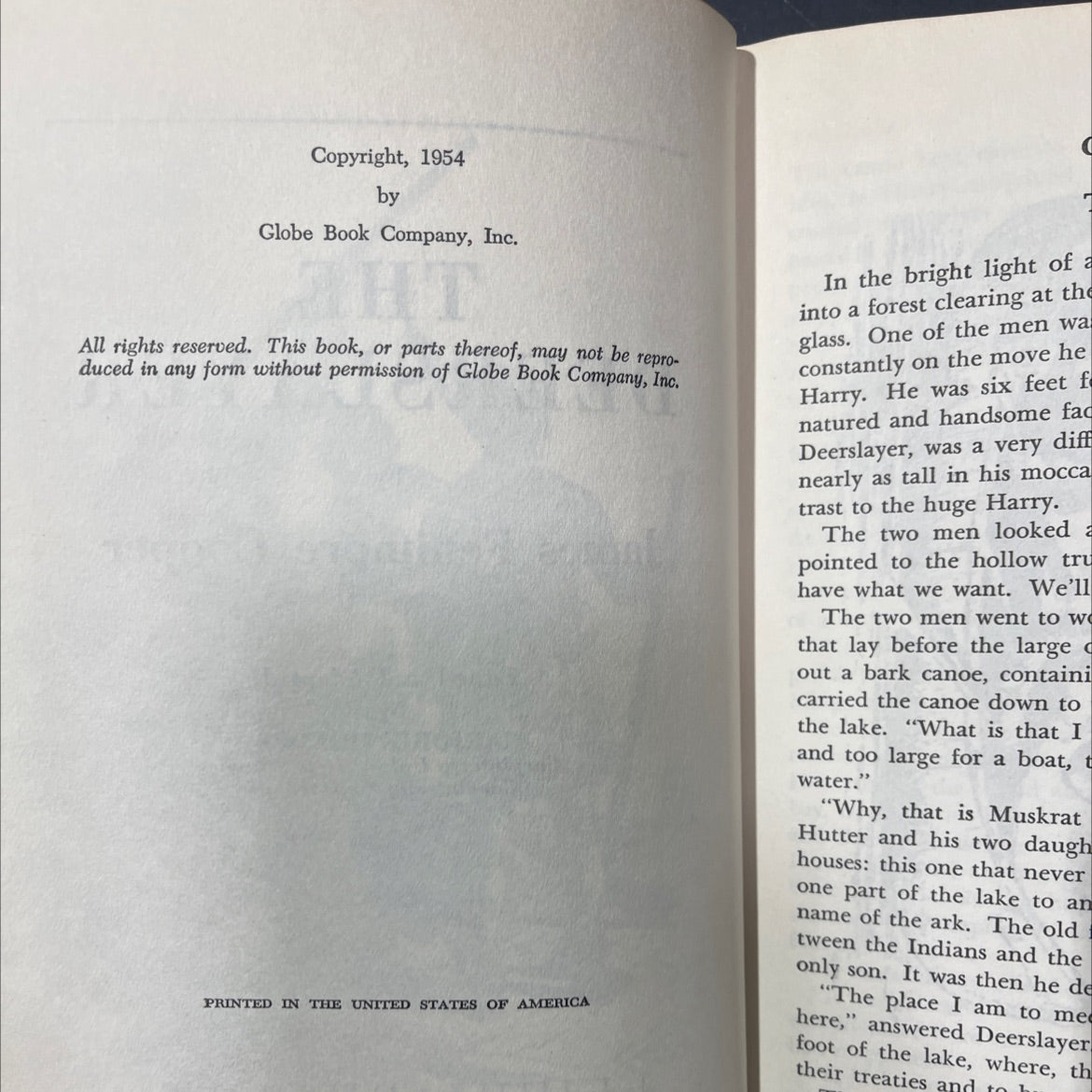 the deerslayer book, by james fenimore cooper, 1954 Leather image 3