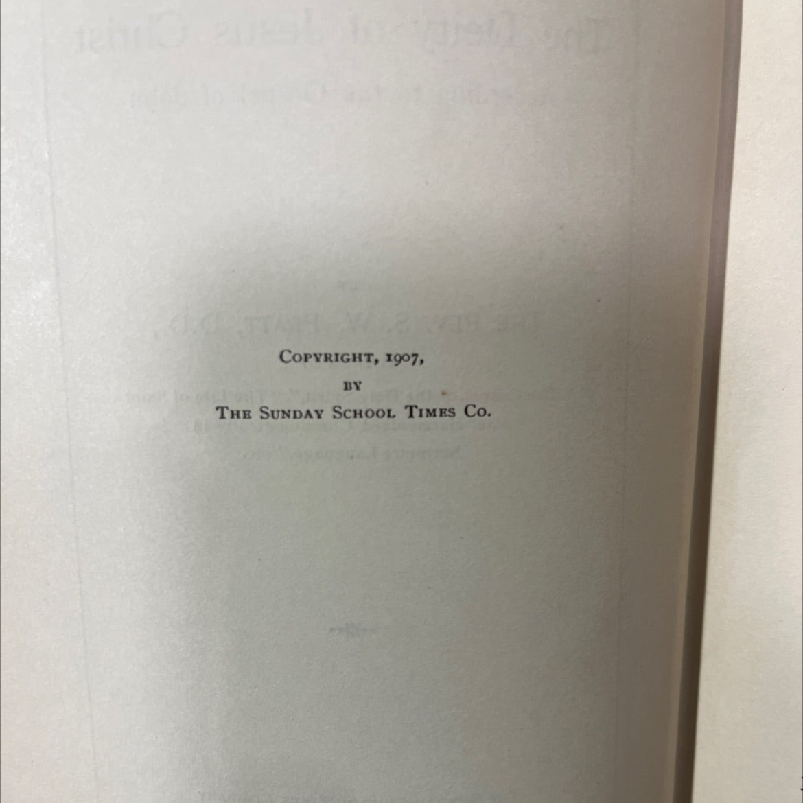 the deity of jesus christ according to the gospel of john book, by rev. s. w. pratt, d.d., 1907 Hardcover image 3