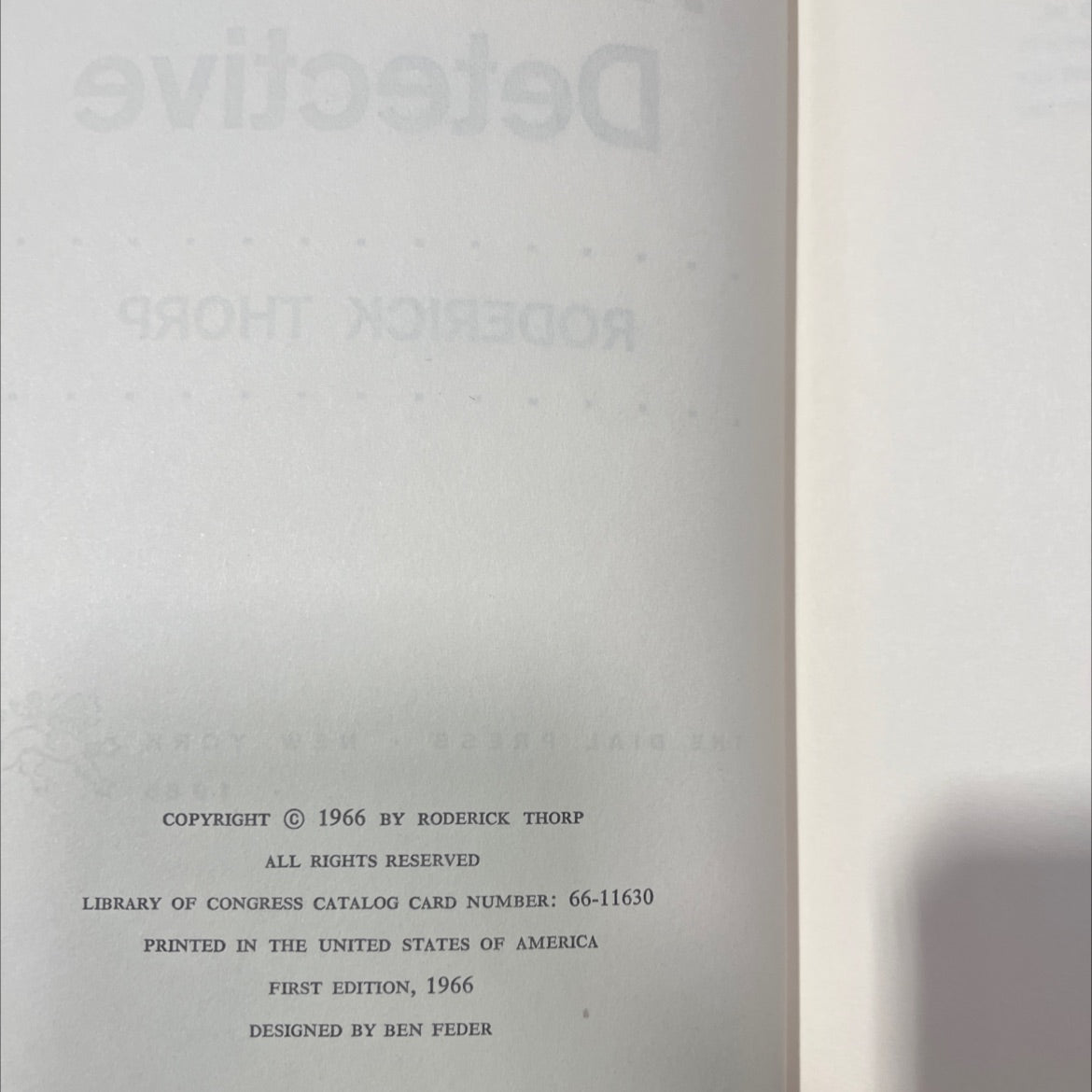 the detective book, by roderick thorp, 1966 Hardcover image 3