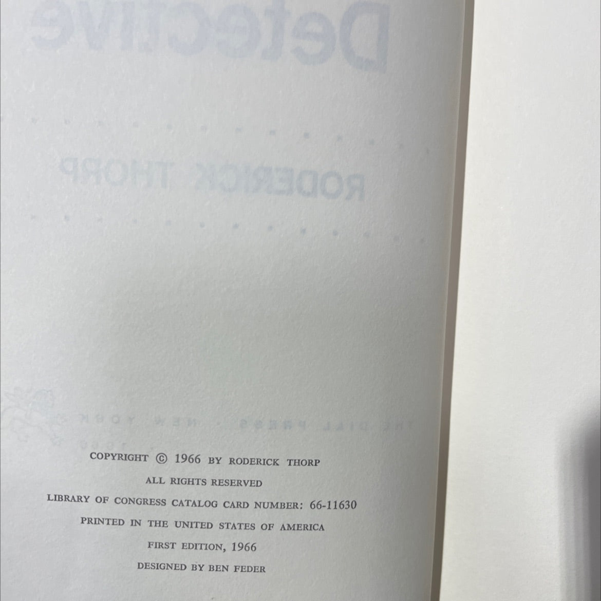 the detective book, by roderick thorp, 1966 Hardcover image 3