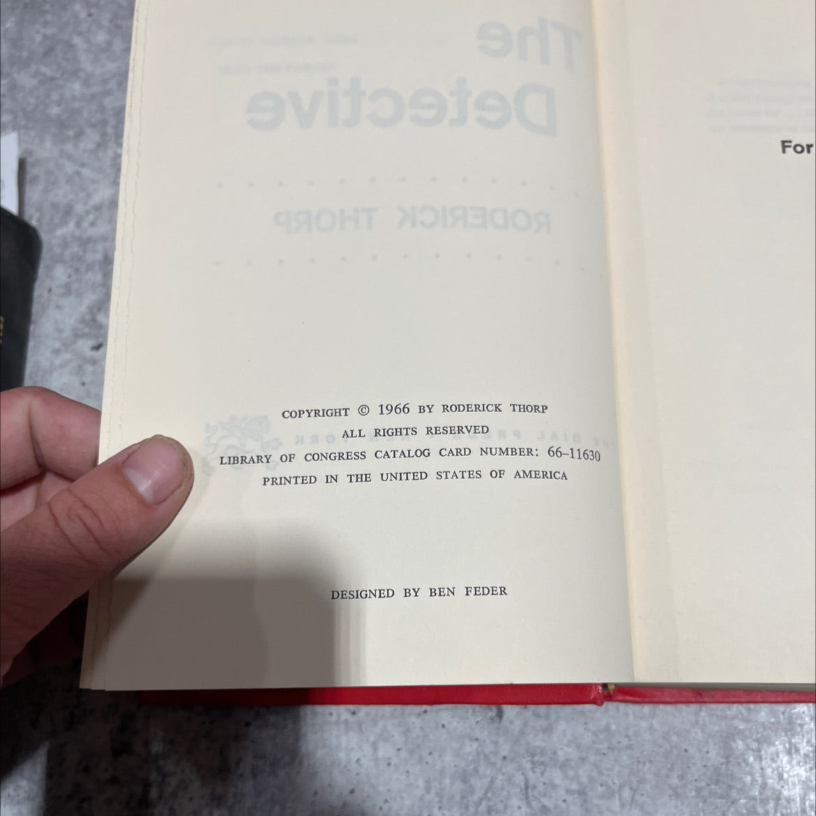 the detective book, by roderick thorp, 1966 Hardcover image 3