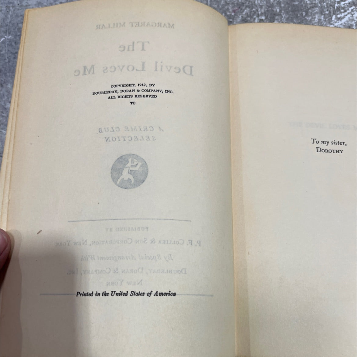 the devil loves me book, by margaret millar, 1942 Hardcover image 3