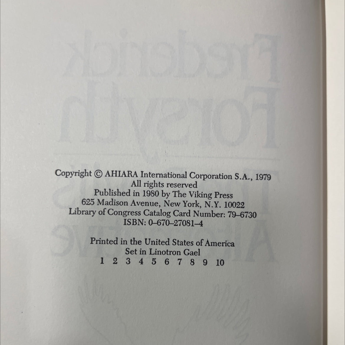 the devil's alternative book, by frederick forsyth, 1979 Hardcover image 3