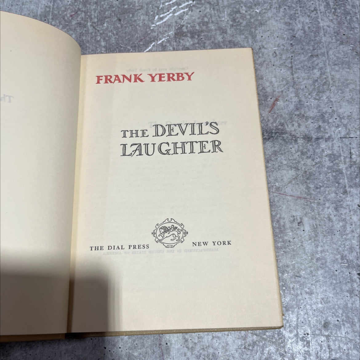 the devil's laughter book, by frank yerby, 1953 Hardcover image 2
