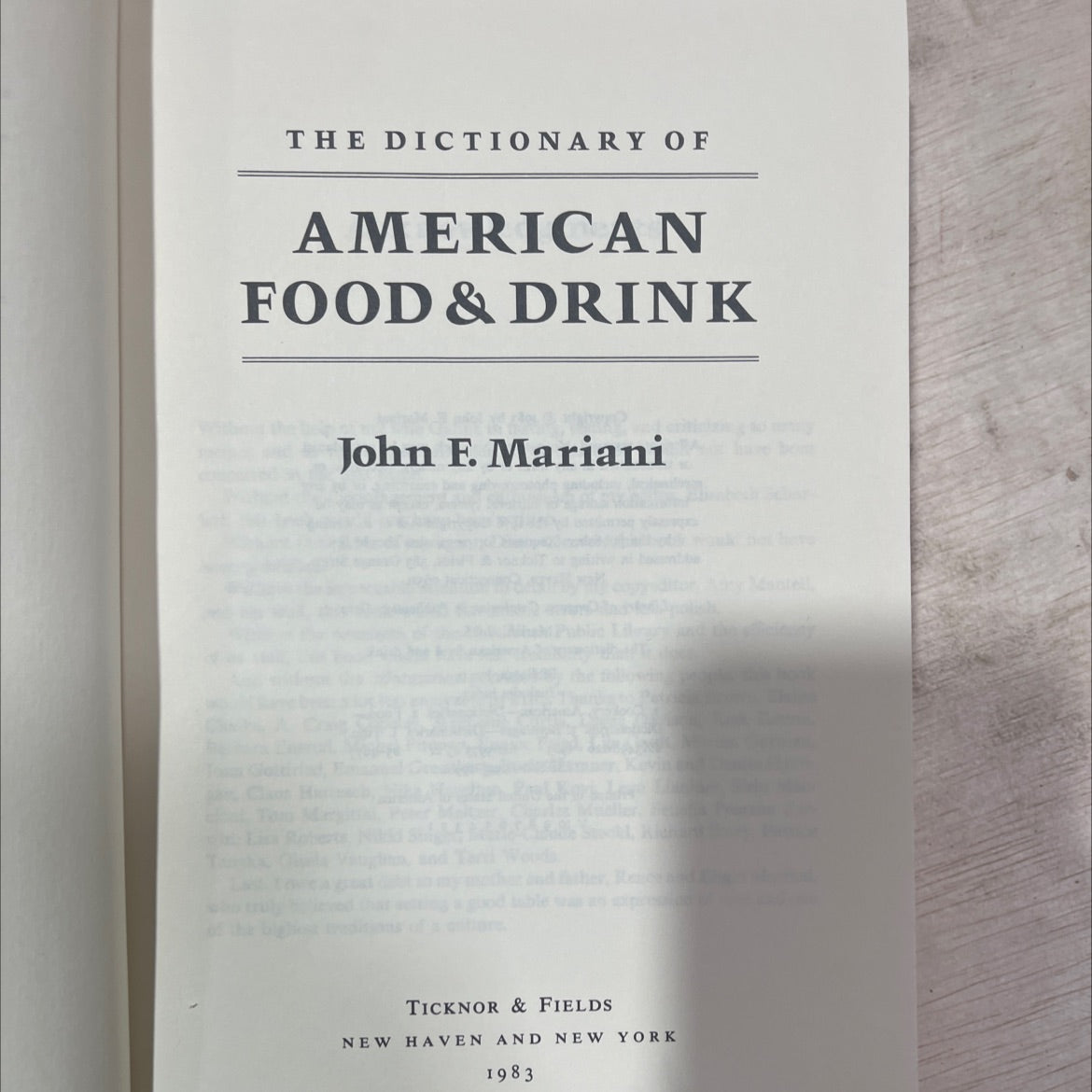the dictionary of american food & drink book, by John F. Mariani, 1983 Hardcover, Vintage image 2