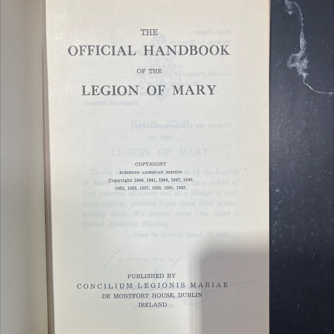 the dim official handbook of the legion of mary book, by bamir laimesh, 1962 Hardcover image 2