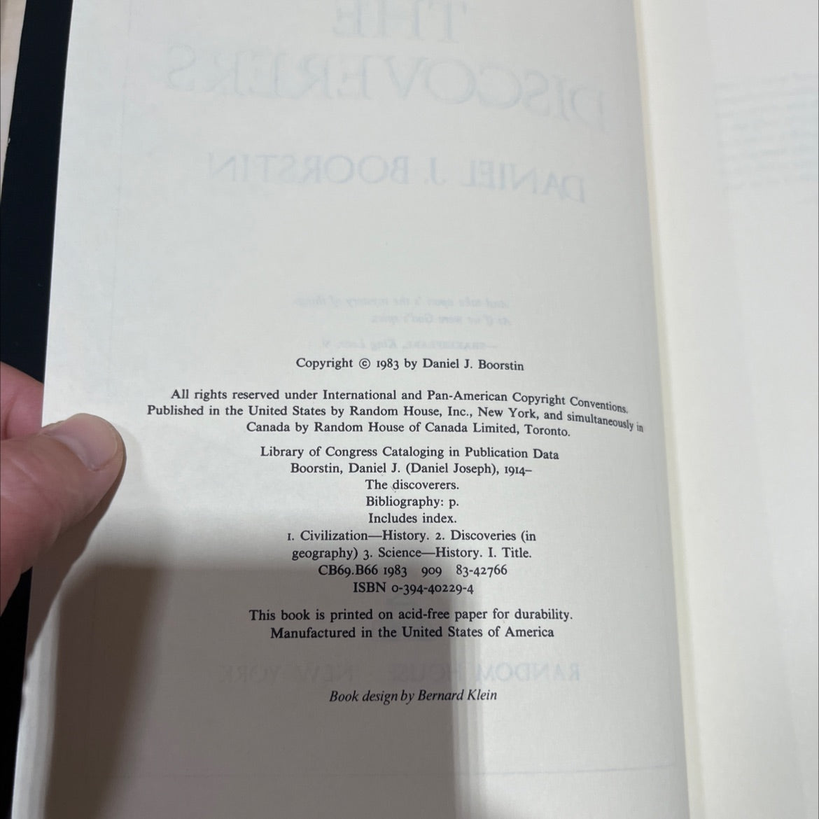 the discoverers book, by Daniel J. Boorstin, 1983 Leather image 3