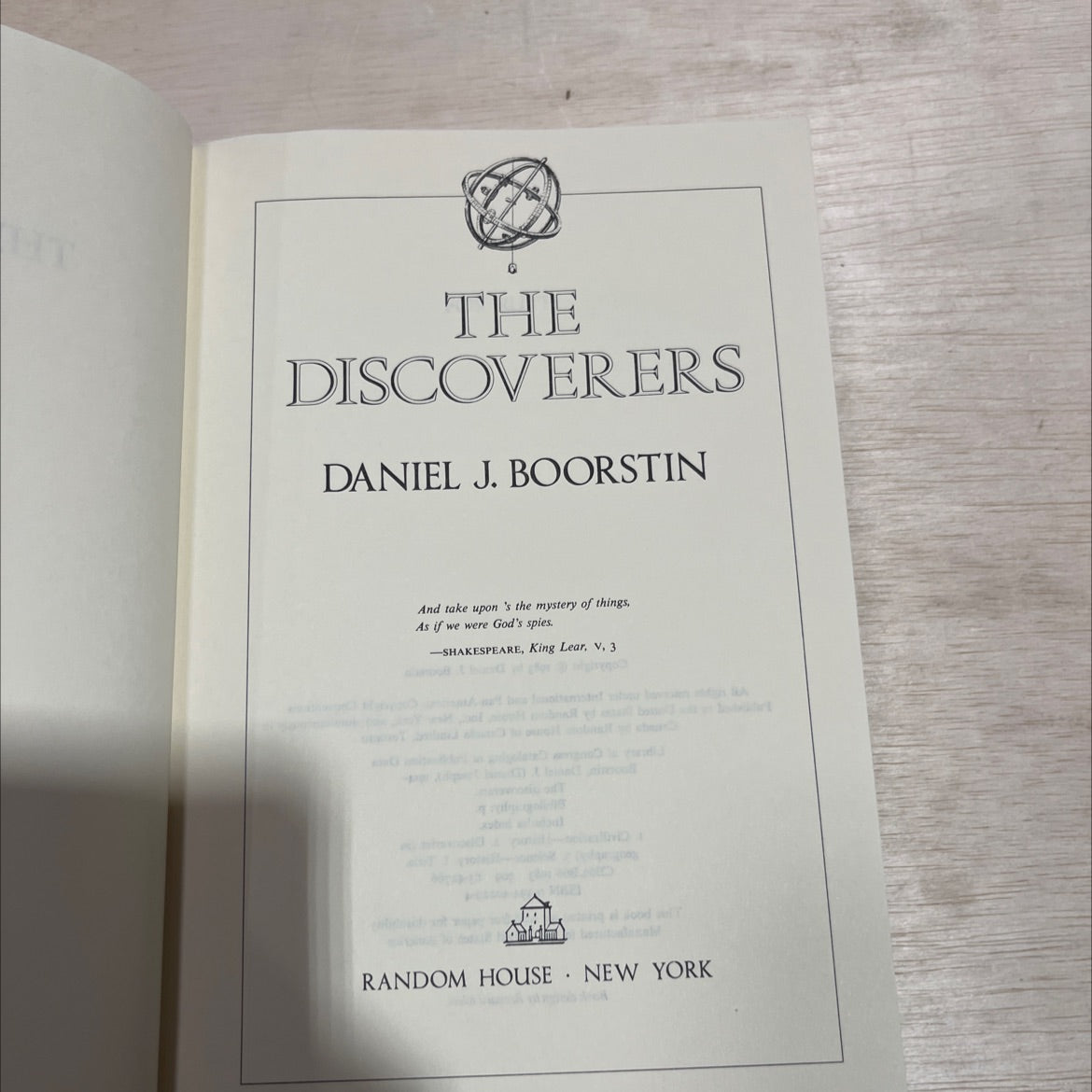 the discoverers book, by Daniel J. Boorstin, 1983 Leather image 2