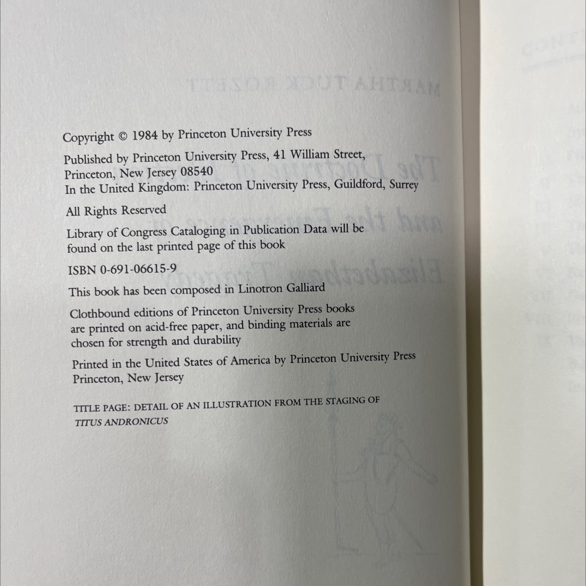 the doctrine of election and the emergence of elizabethan tragedy book, by martha tuck rozett, 1984 Hardcover image 3