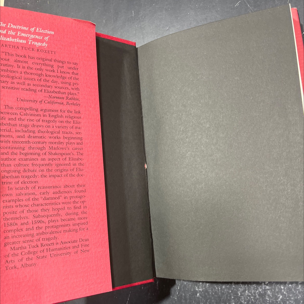 the doctrine of election and the emergence of elizabethan tragedy book, by martha tuck rozett, 1984 Hardcover image 4