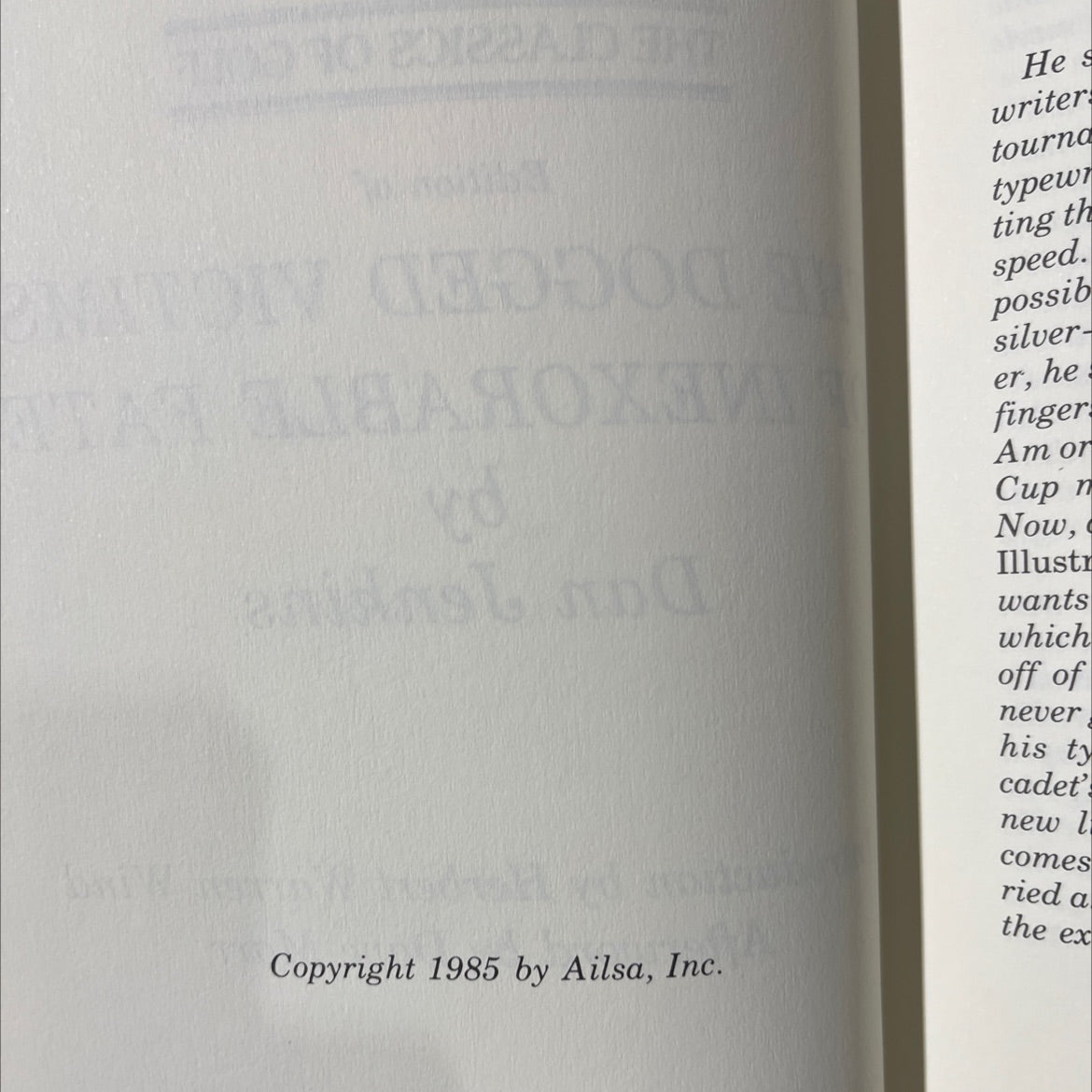 the dogged victims of inexorable fate book, by Dan Jenkins, 1985 Hardcover image 3