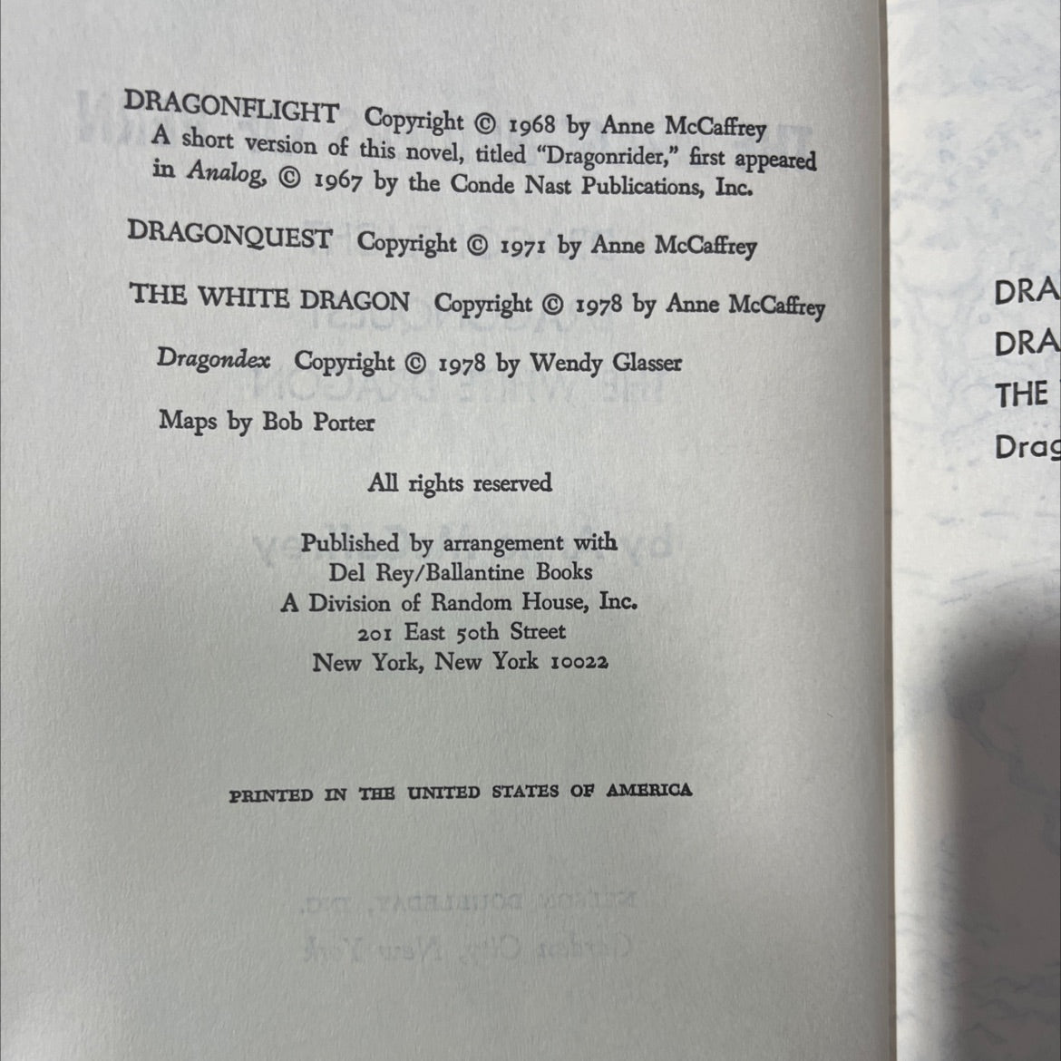 the dragonriders of pern dragonflight dragonquest the white dragon book, by Anne McCaffrey, 1978 Hardcover image 3