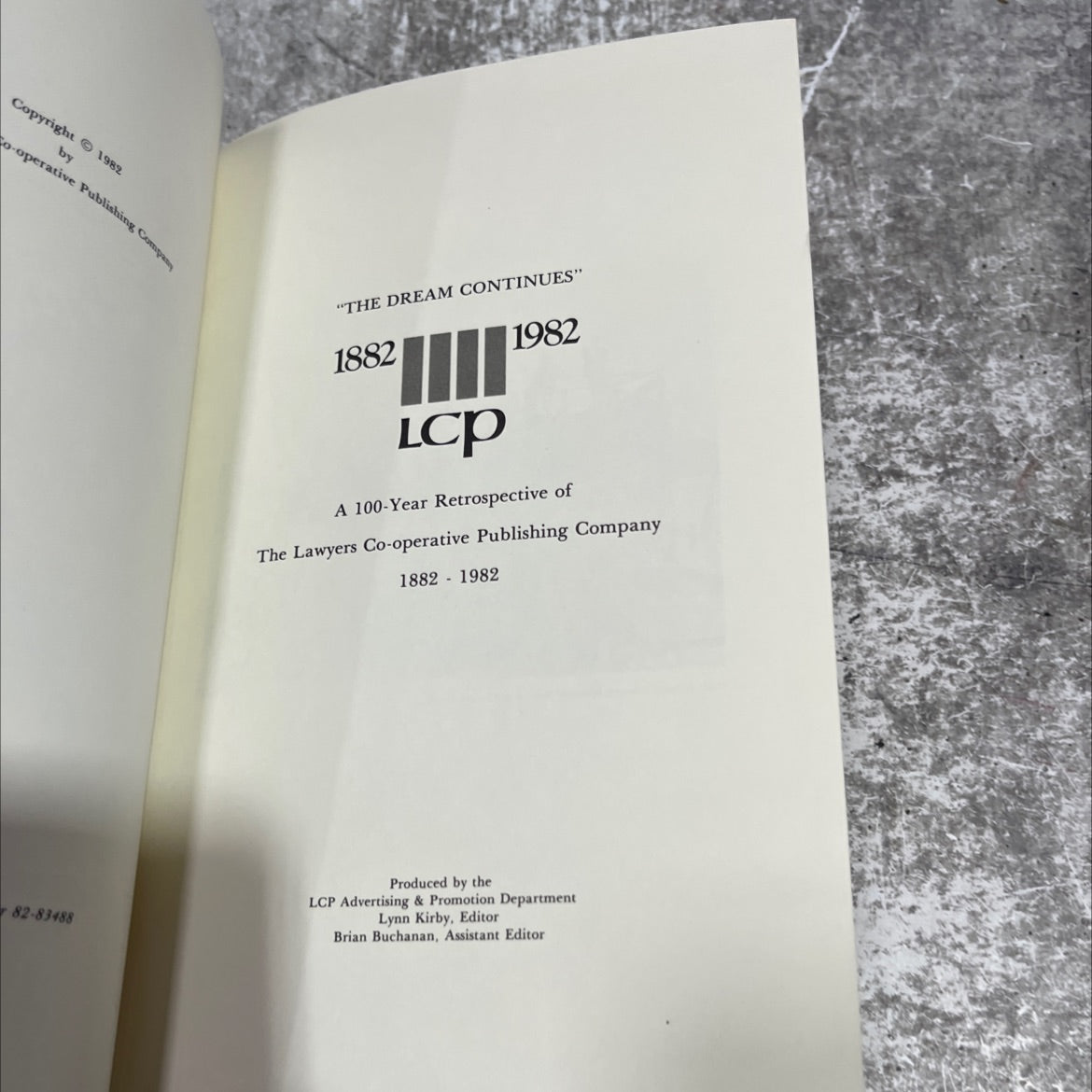 the dream continues book, by unknown, 1982 Hardcover image 2