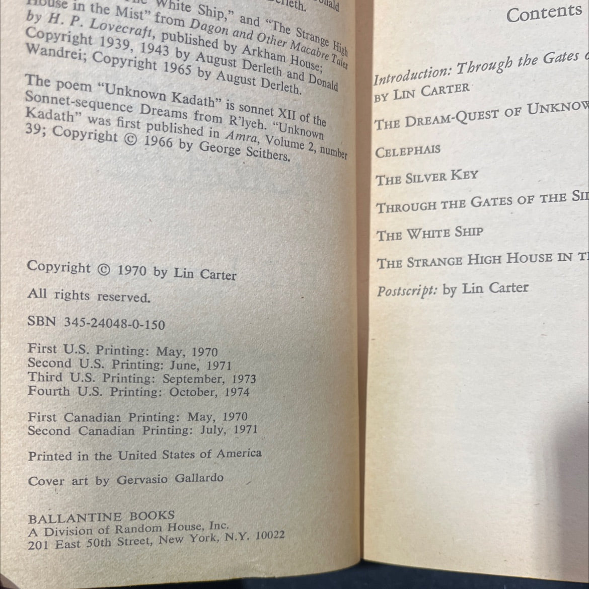 the dream-quest of unknown kadath book, by h. p. lovecraft, 1970 Paperback image 3