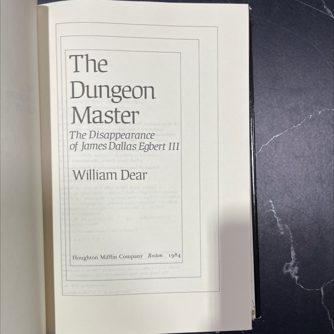 the dungeon master book, by William Dear, 1984 Hardcover image 2