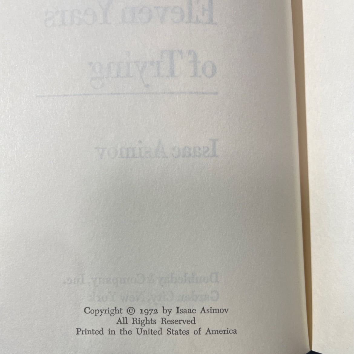 the early asimov or, eleven years of trying book, by isaac asimov, 1972 Hardcover image 3