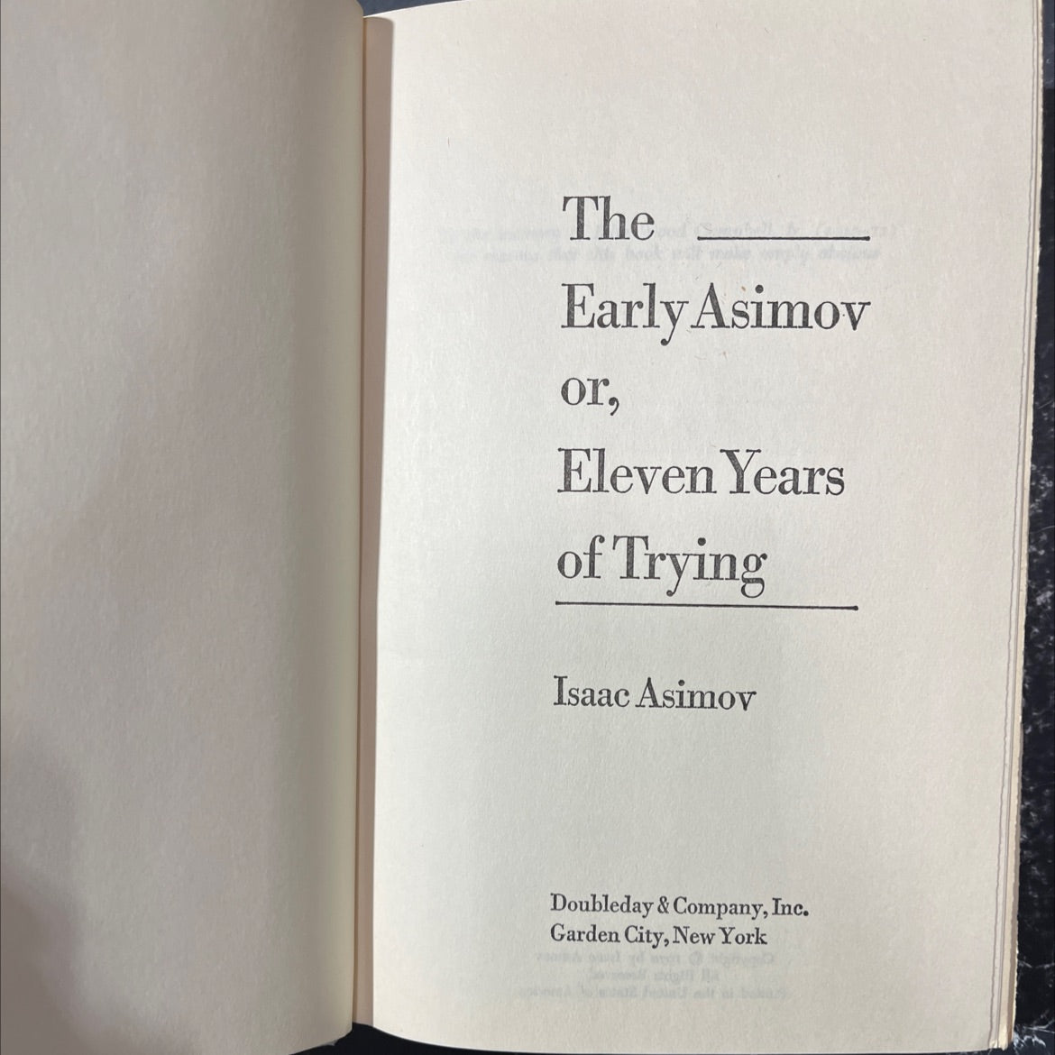 the early asimov or, eleven years of trying book, by isaac asimov, 1972 Hardcover image 2