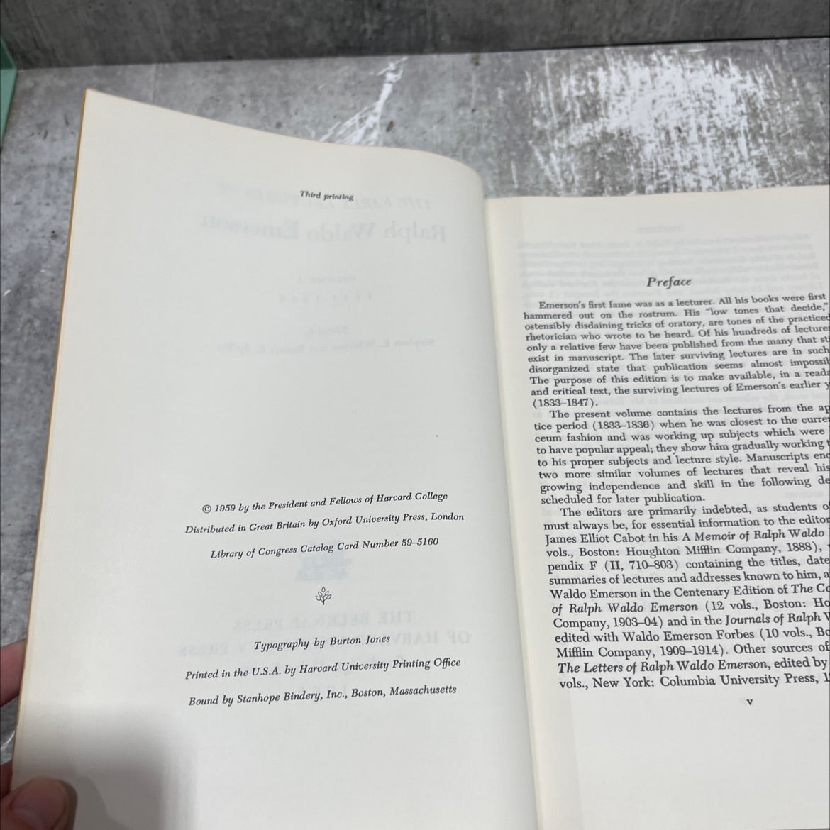the early lectures of ralph waldo emerson volume i 1833-1836 book, by ralph waldo emerson, 1966 Hardcover image 3