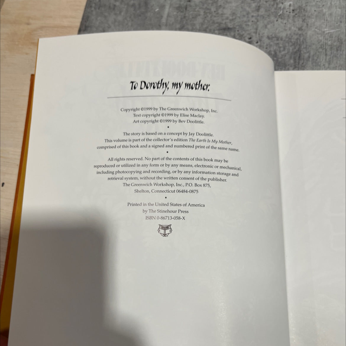 the earth is my mother book, by elise maclay, 1999 Hardcover image 3