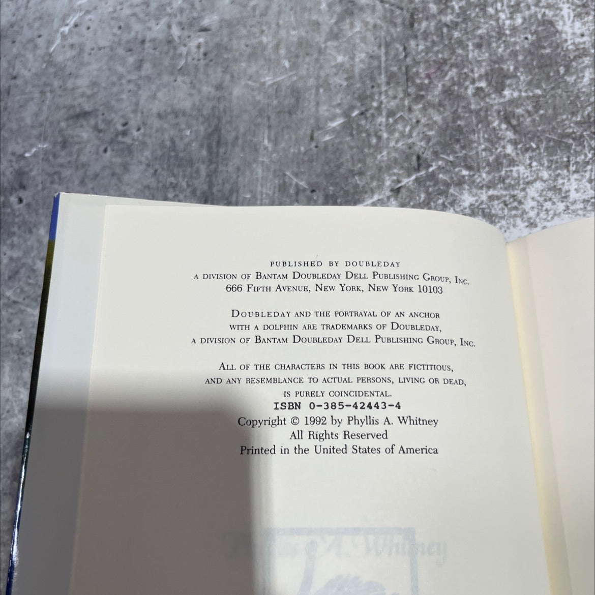 the ebony swan book, by Phyllis A. Whitney, 1992 Hardcover image 3