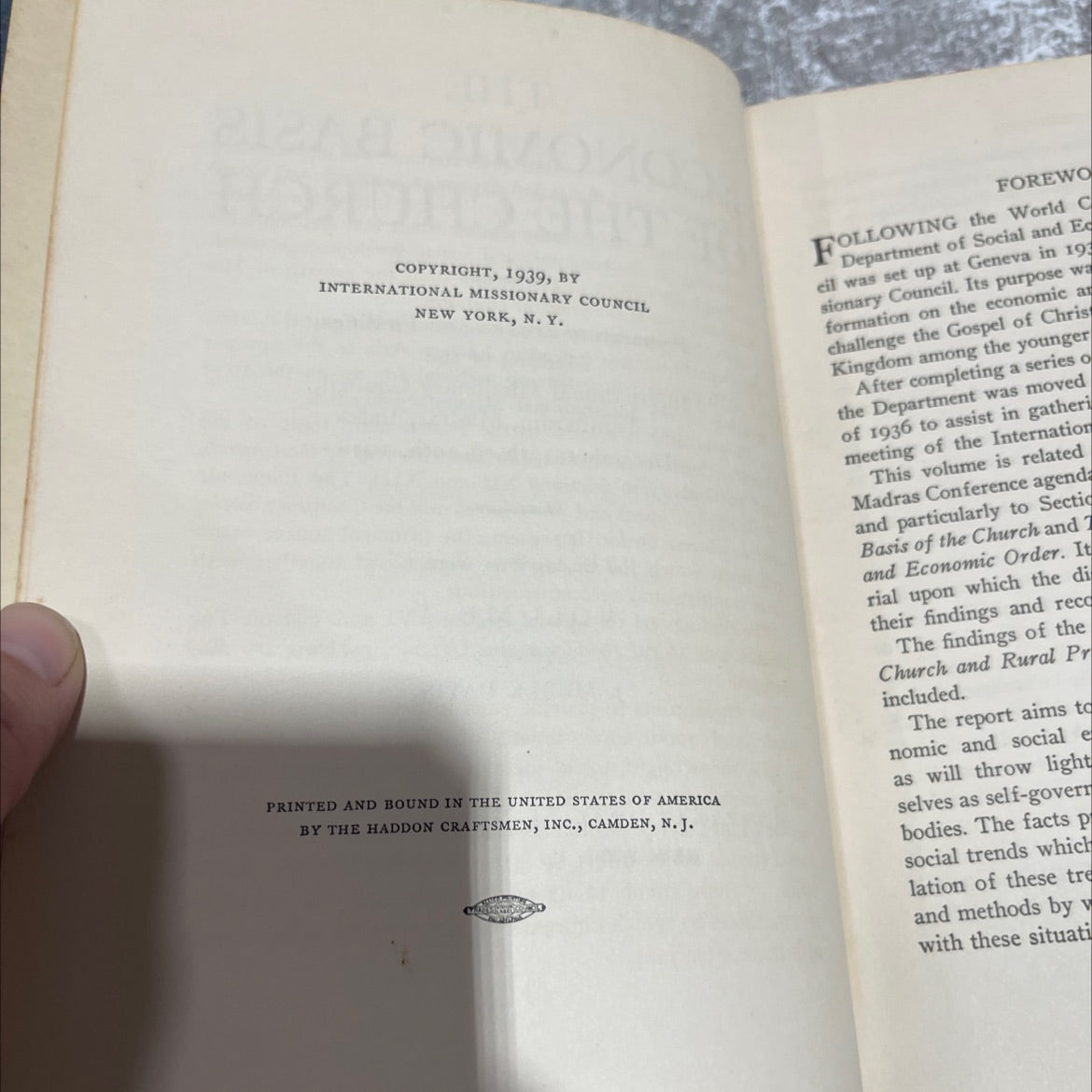 the economic basis of the church book, by j. merle davis, 1939 Hardcover image 3