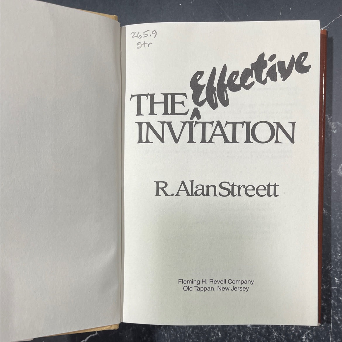 the effective invitation book, by R. Alan Streett, 1984 Hardcover image 2