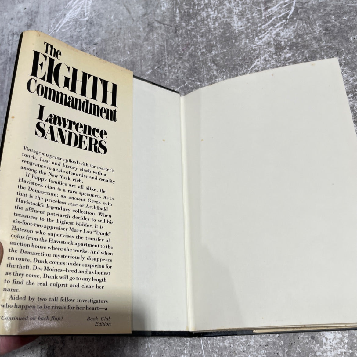 the eighth ment commandment book, by Lawrence Sanders, 1986 Hardcover image 4