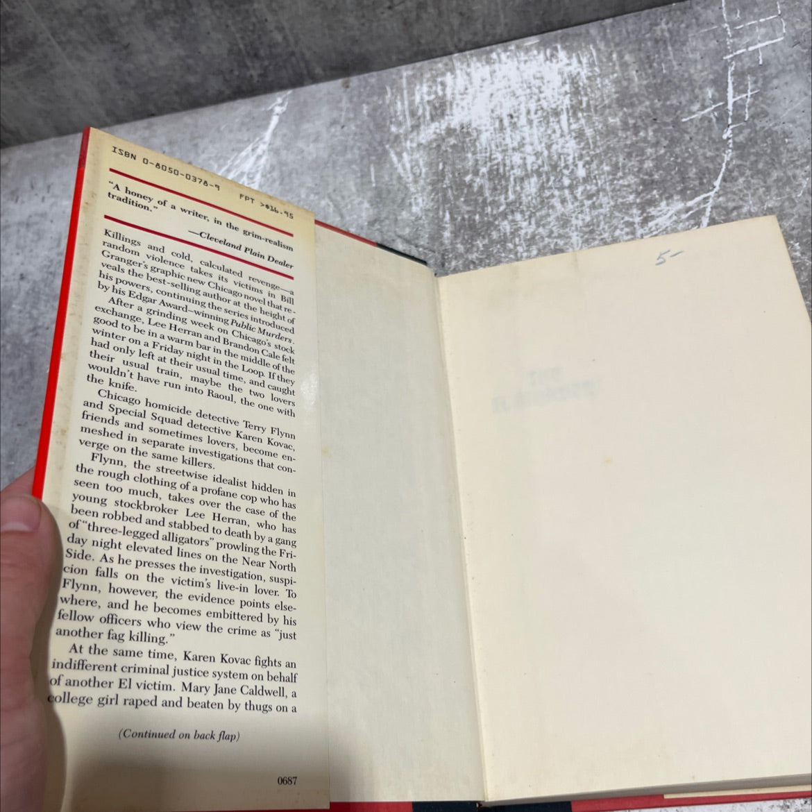 the el murders book, by Bill Granger, 1987 Hardcover image 4