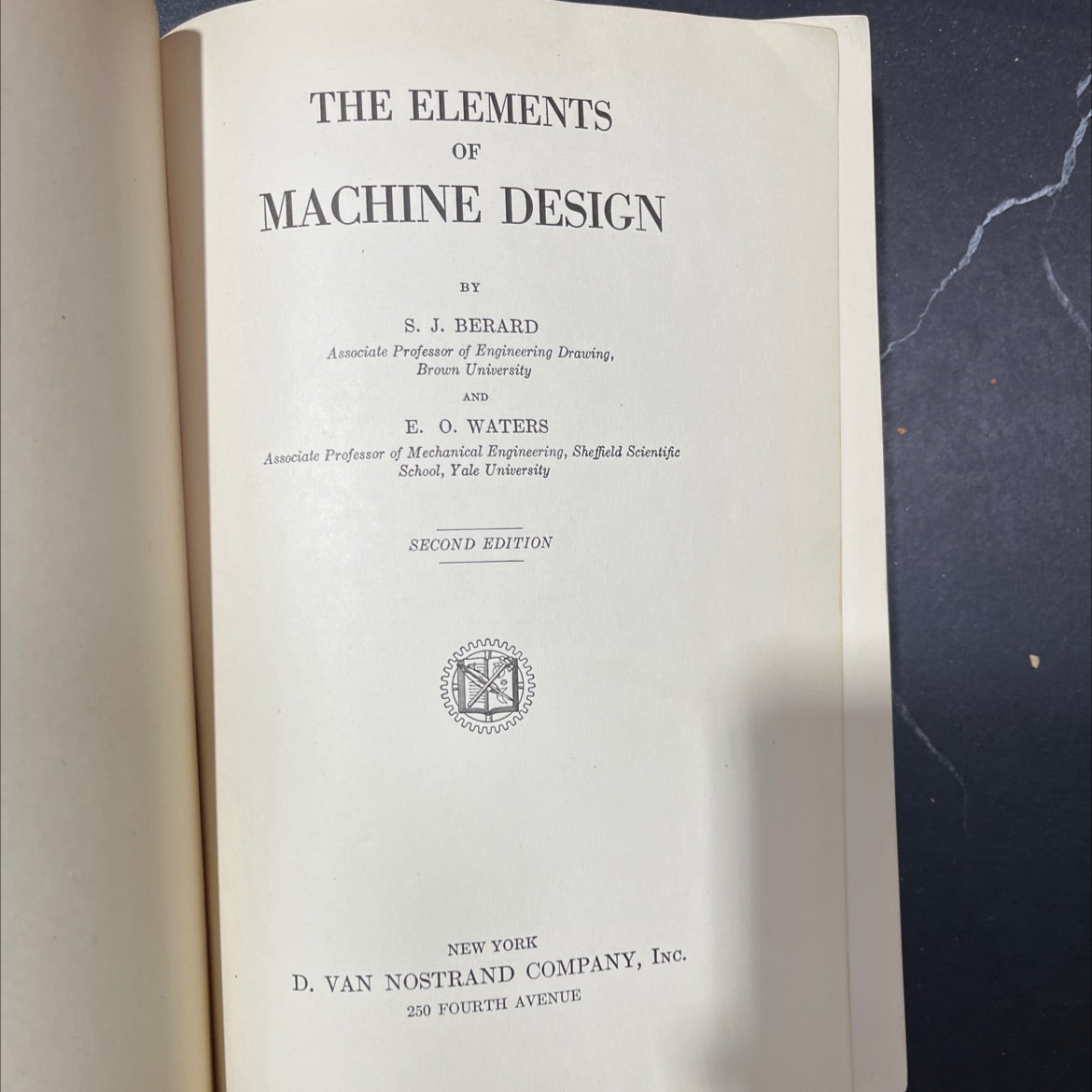 the elements of machine design book, by s. j. berard, e. o. waters, 1932 Hardcover image 2